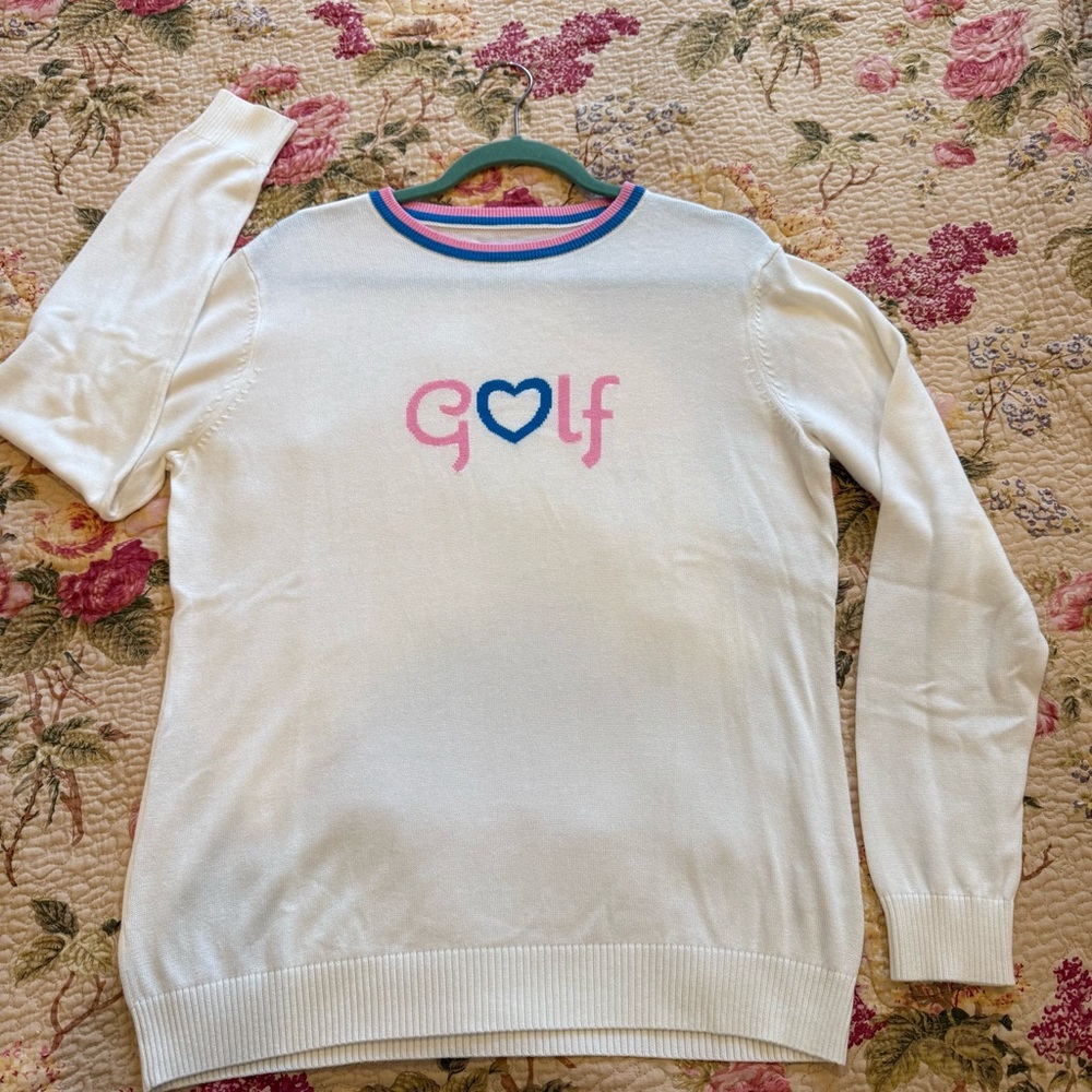 Sport Haley "I Love Golf" Crew Neck Sweater Size L Women’s Golf Preppy Sporty